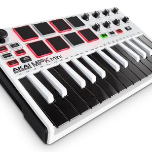 Akai Professional MPK MINI MKII LE White | 25-Key Portable USB MIDI Keyboard With 8 Backlit Performance-Ready Pads, 8-Assignable Q-Link Knobs & Software Package Included - Limited Edition